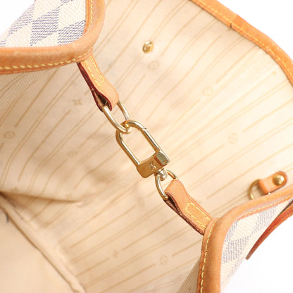 Louis Vuitton Damier Azur Neverfull MM Shoulder Bag N51107