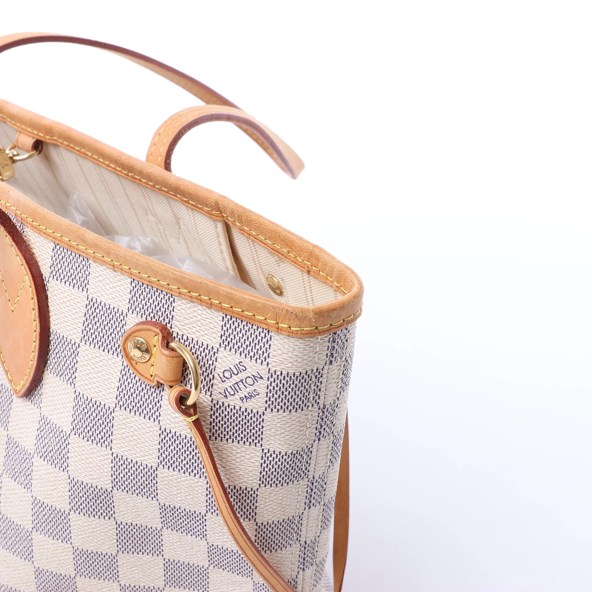 Louis Vuitton Neverfull PM Damier Azur Shoulder Bag in Beige N51110