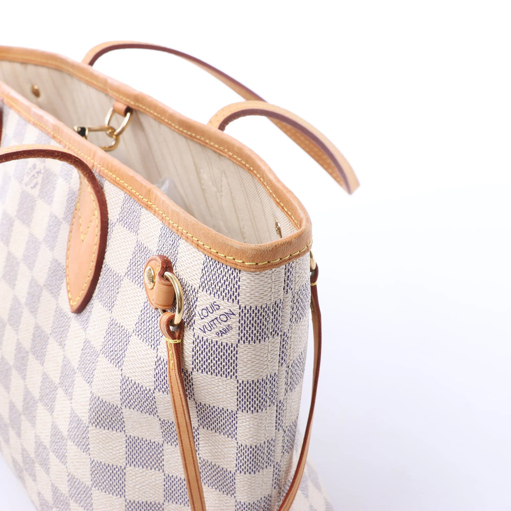 Louis Vuitton Neverfull PM Damier Azur Shoulder Bag in Beige N51110