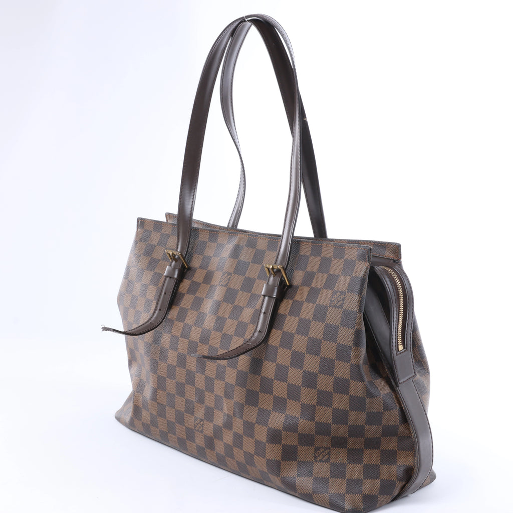 Bolso de hombro Louis Vuitton Chelsea Damier Ebene en marrón N51119