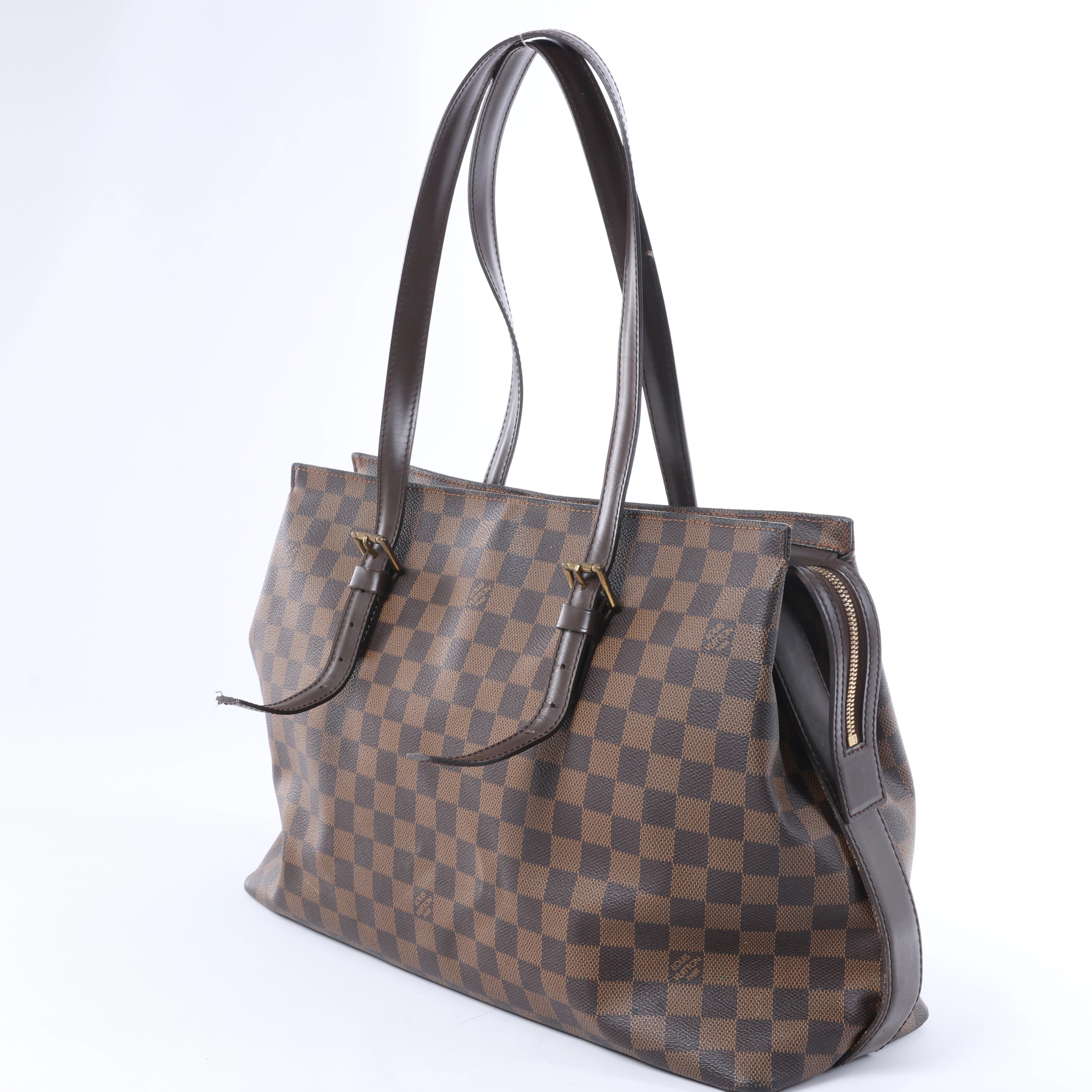 Bolso de hombro Louis Vuitton Chelsea Damier Ebene en marrón N51119