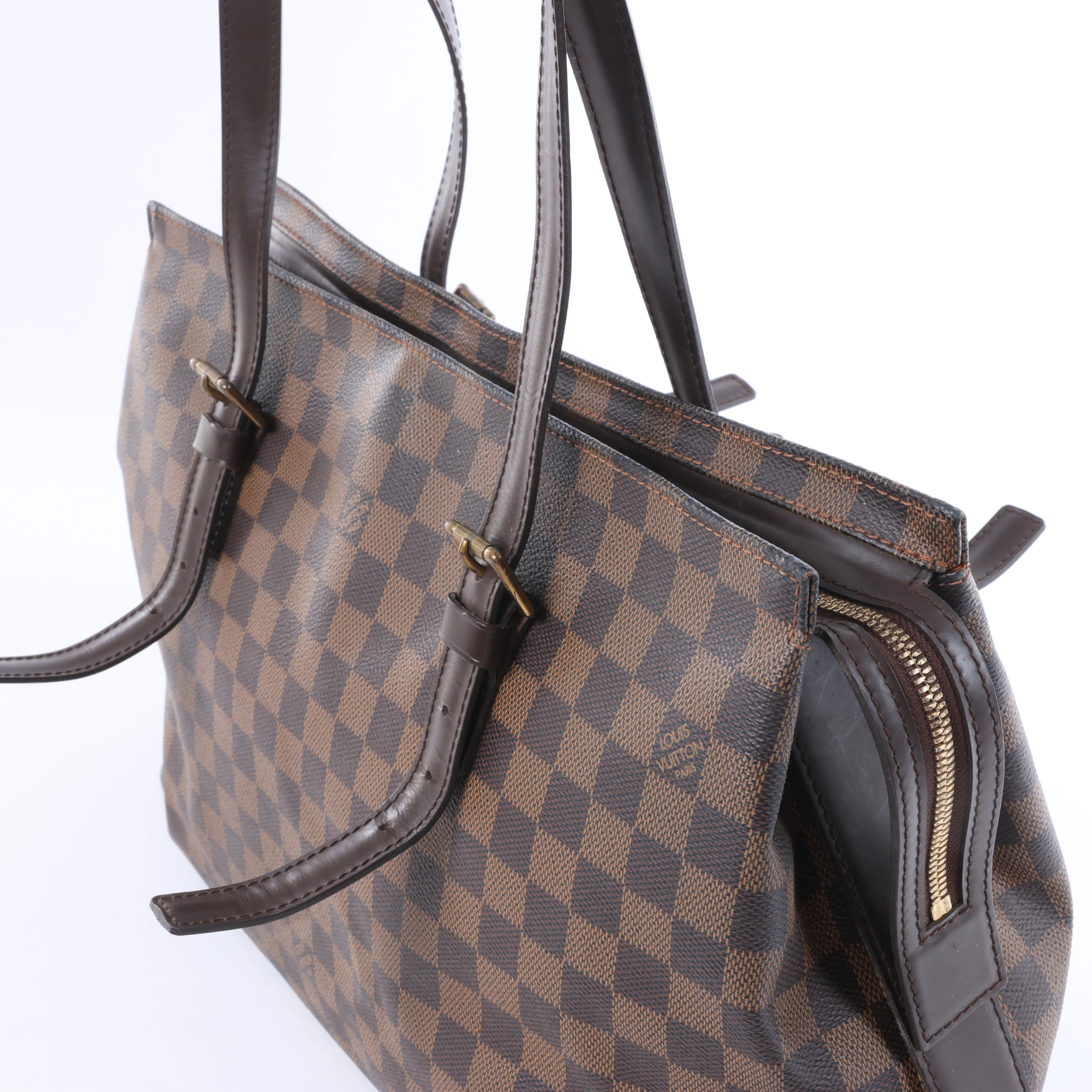 Bolso de hombro Louis Vuitton Chelsea Damier Ebene en marrón N51119