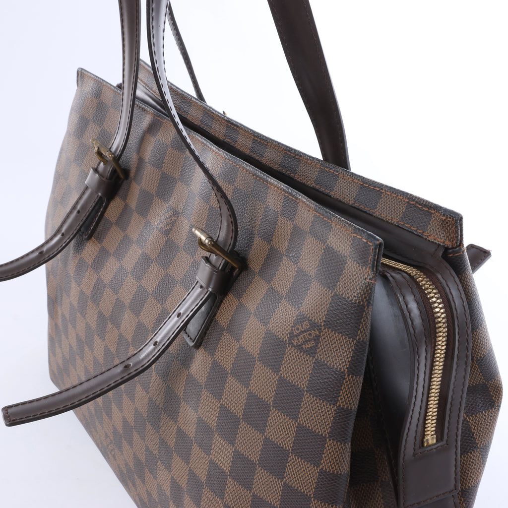Bolso de hombro Louis Vuitton Chelsea Damier Ebene en marrón N51119