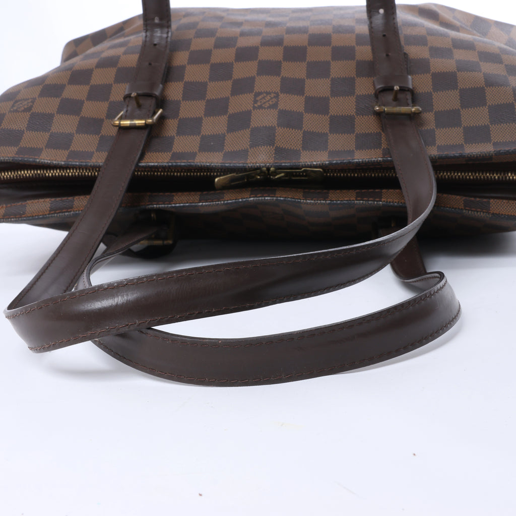 Bolso de hombro Louis Vuitton Chelsea Damier Ebene en marrón N51119