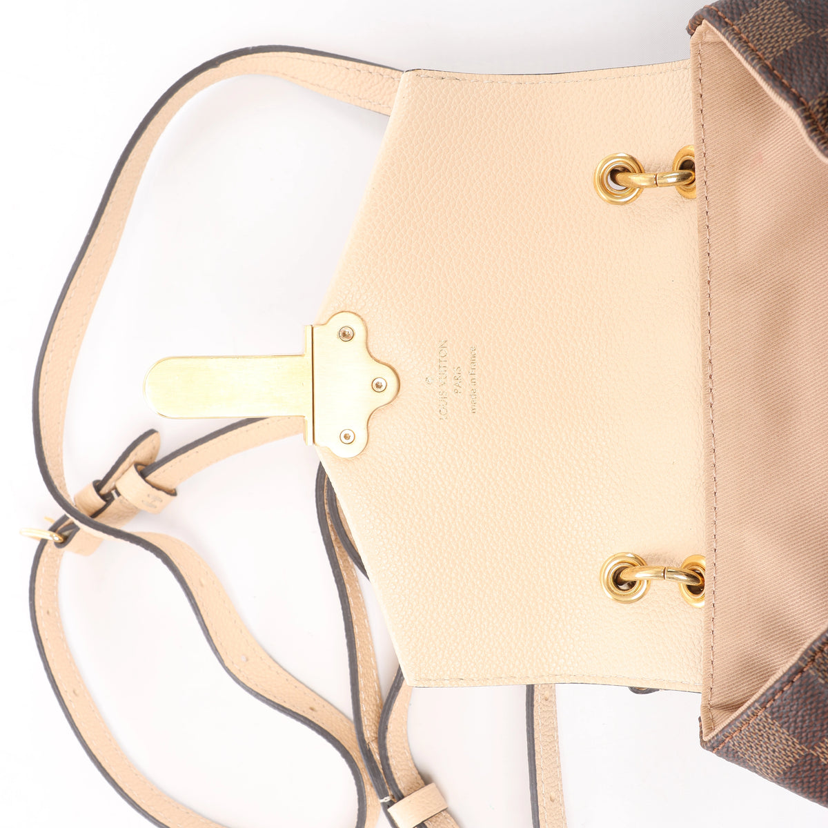 Louis Vuitton Clapton Damier Ebene Backpack in Brown x Beige N42259
