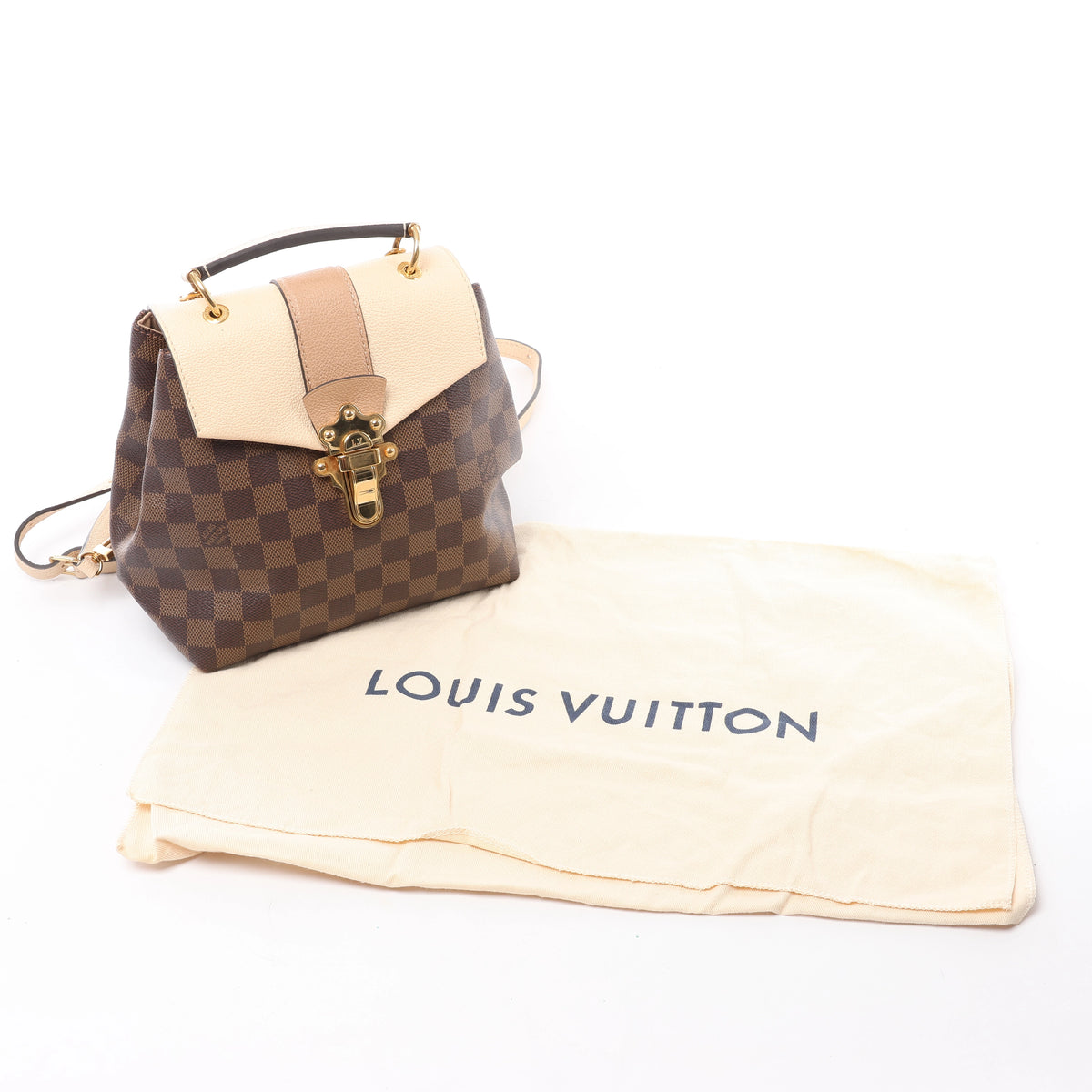 Louis Vuitton Clapton Damier Ebene Backpack in Brown x Beige N42259