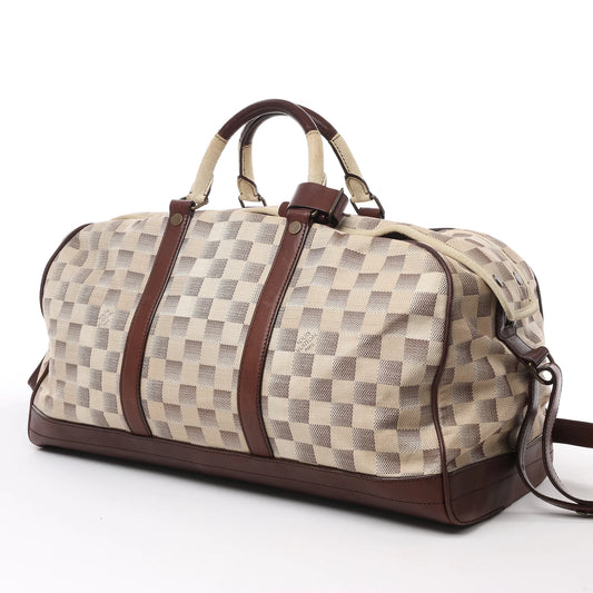 Sac de voyage sport Louis Vuitton Damier Lune beige et marron N48186