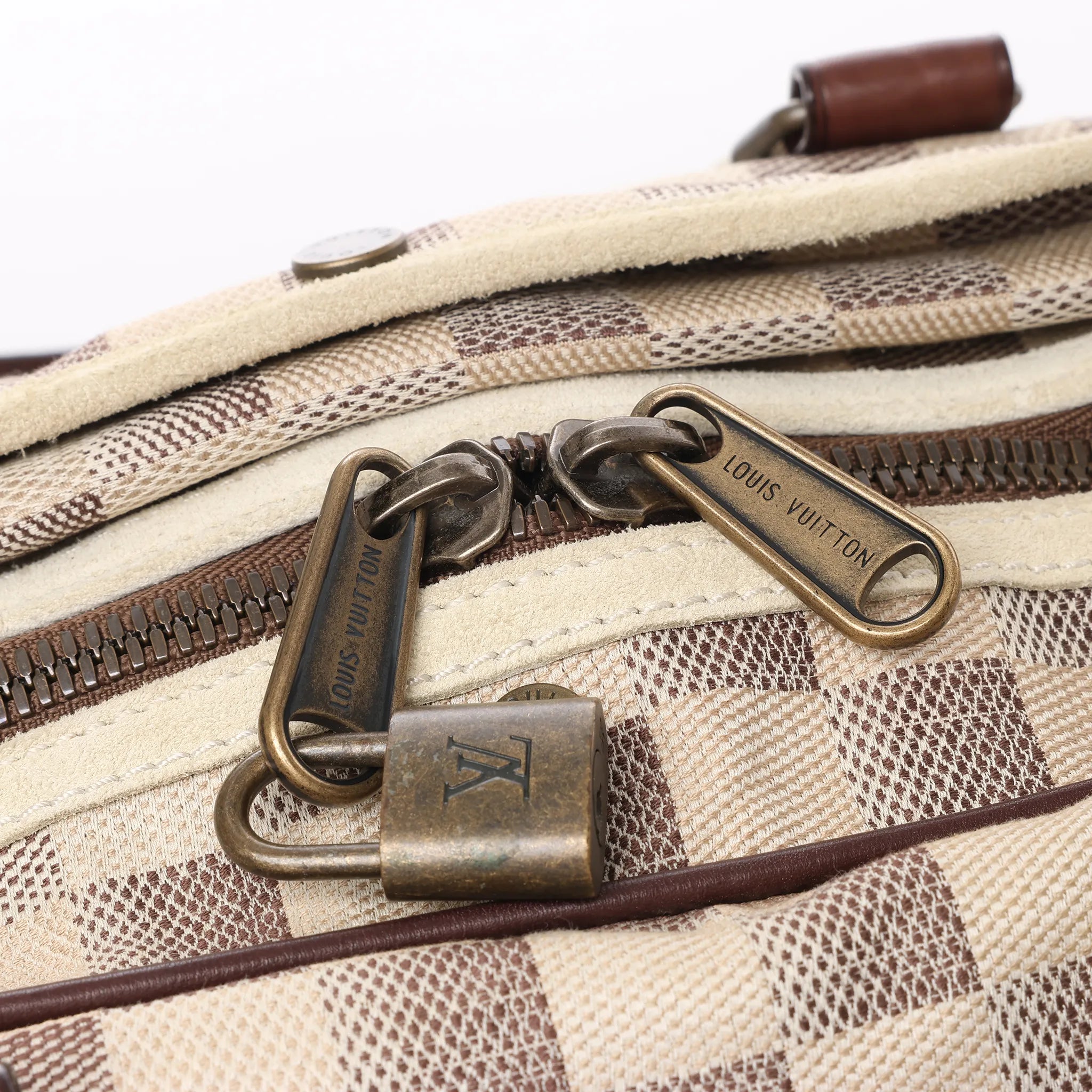 Louis Vuitton Damier Lune Sport Travel Bag in Beige x Brown N48186