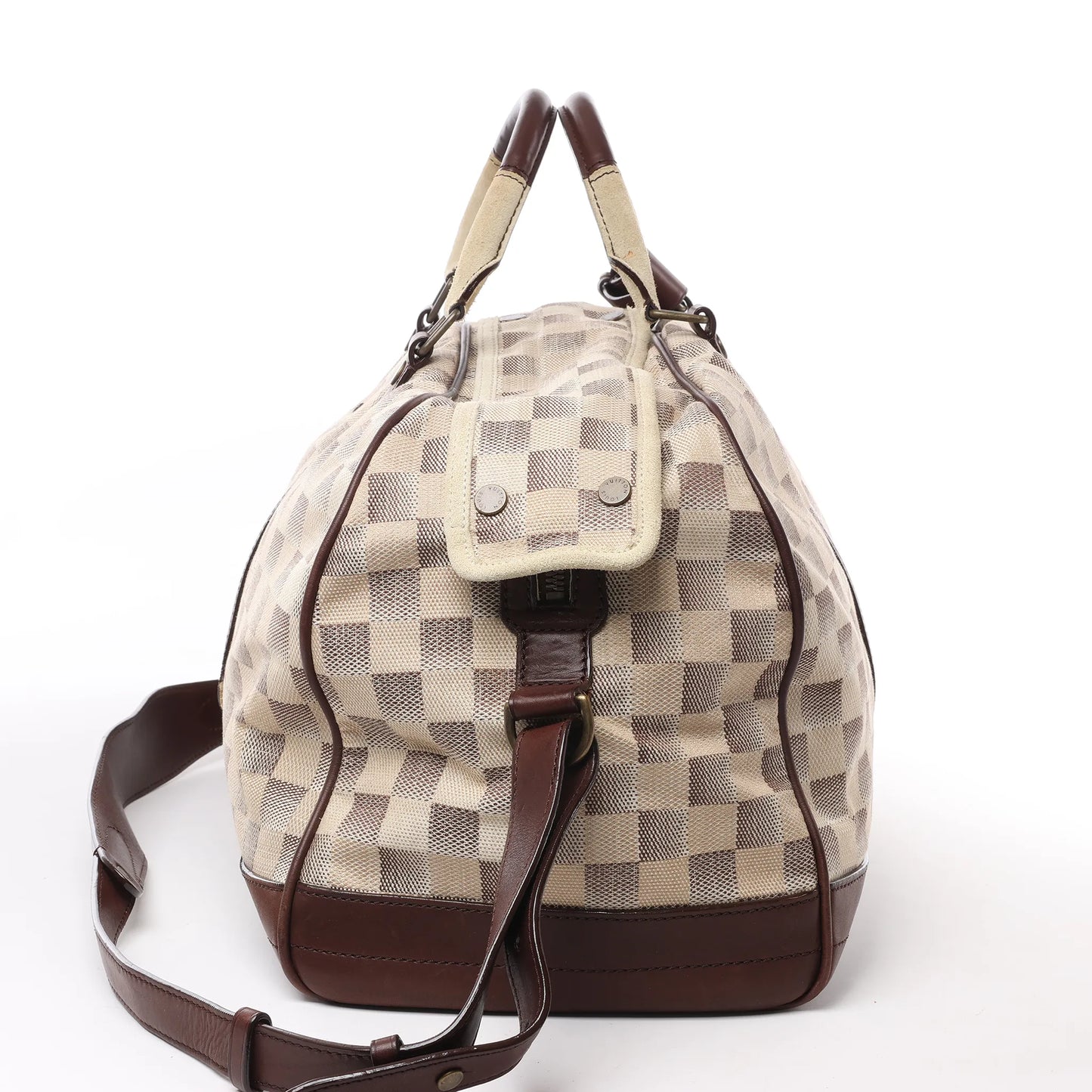 Louis Vuitton Damier Lune Sport Travel Bag in Beige x Brown N48186