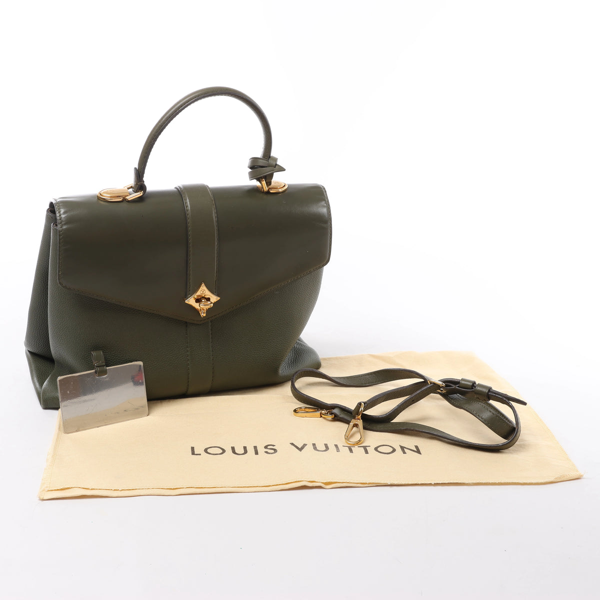 Louis Vuitton Rose des Vents MM Leather 2Way Handbag in Green M53819