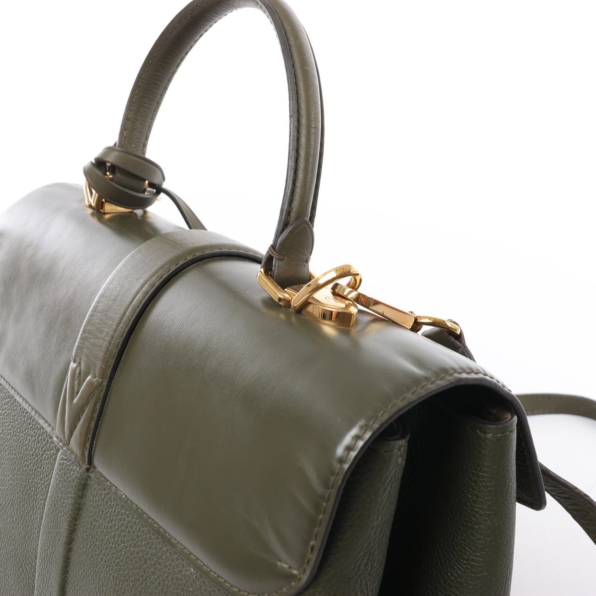 Louis Vuitton Rose des Vents MM Leather 2Way Handbag in Green M53819