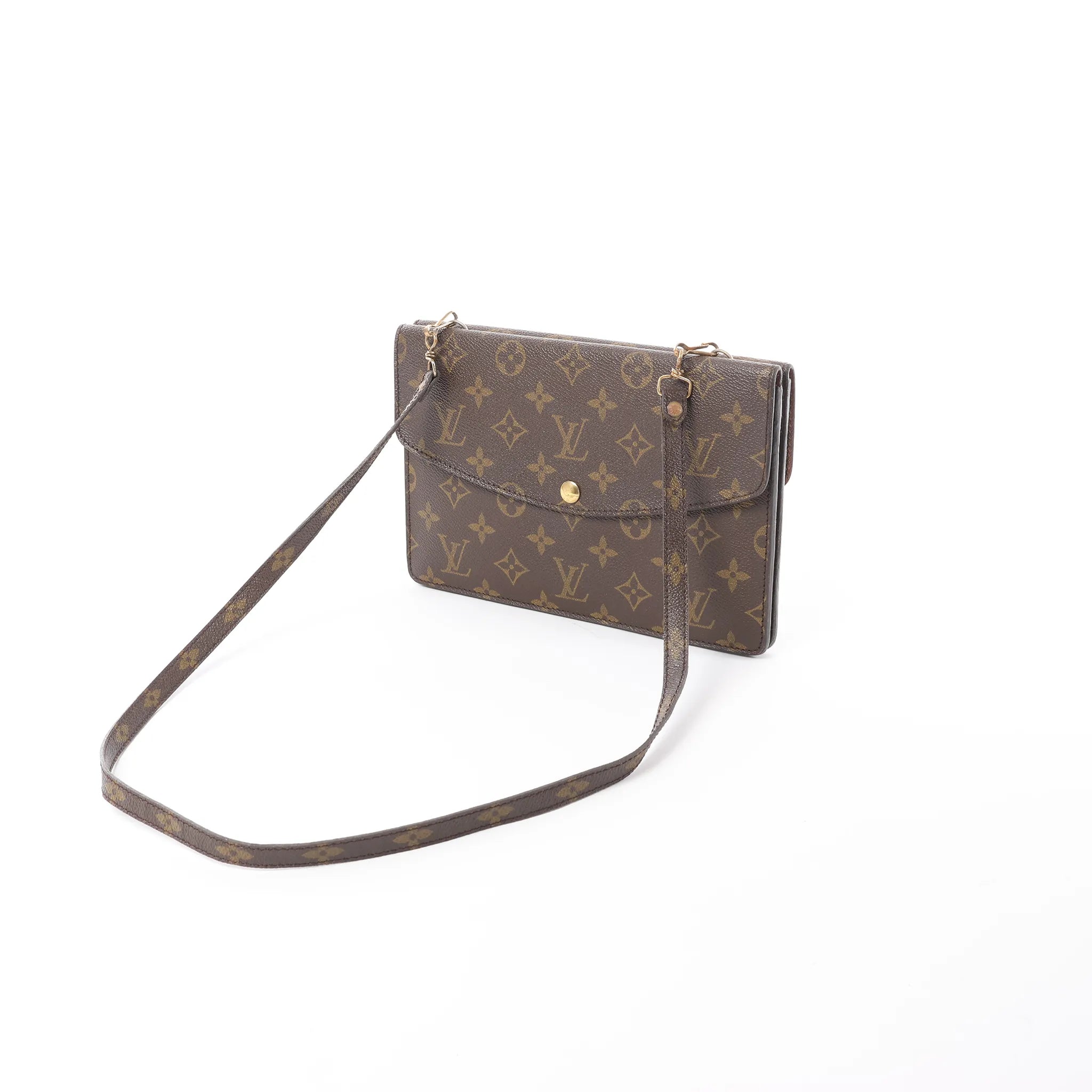Louis Vuitton Double Lava Monogram Canvas Crossbody Bag in Brown M51815