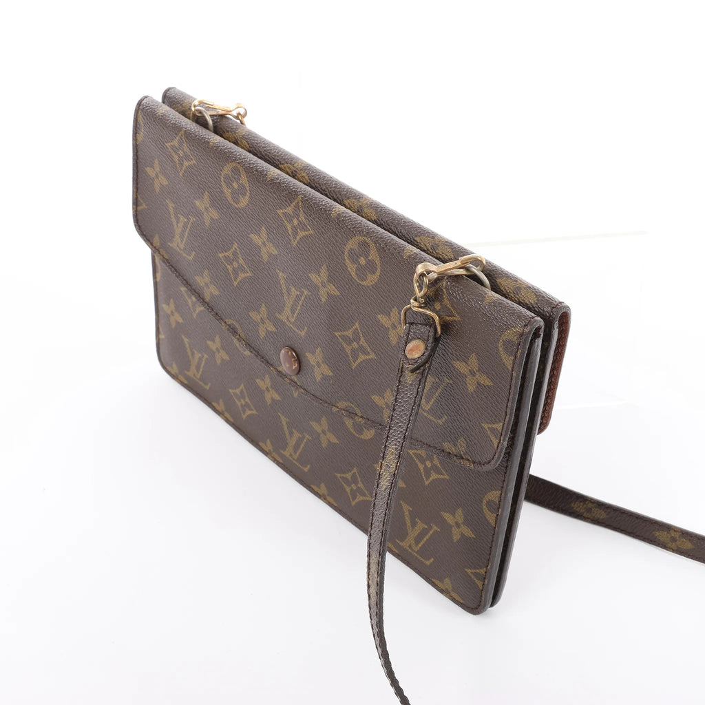 Louis Vuitton Double Lava Monogram Canvas Crossbody Bag in Brown M51815