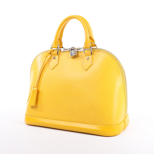 Sac à main Louis Vuitton Alma PM en cuir épi jaune M40951