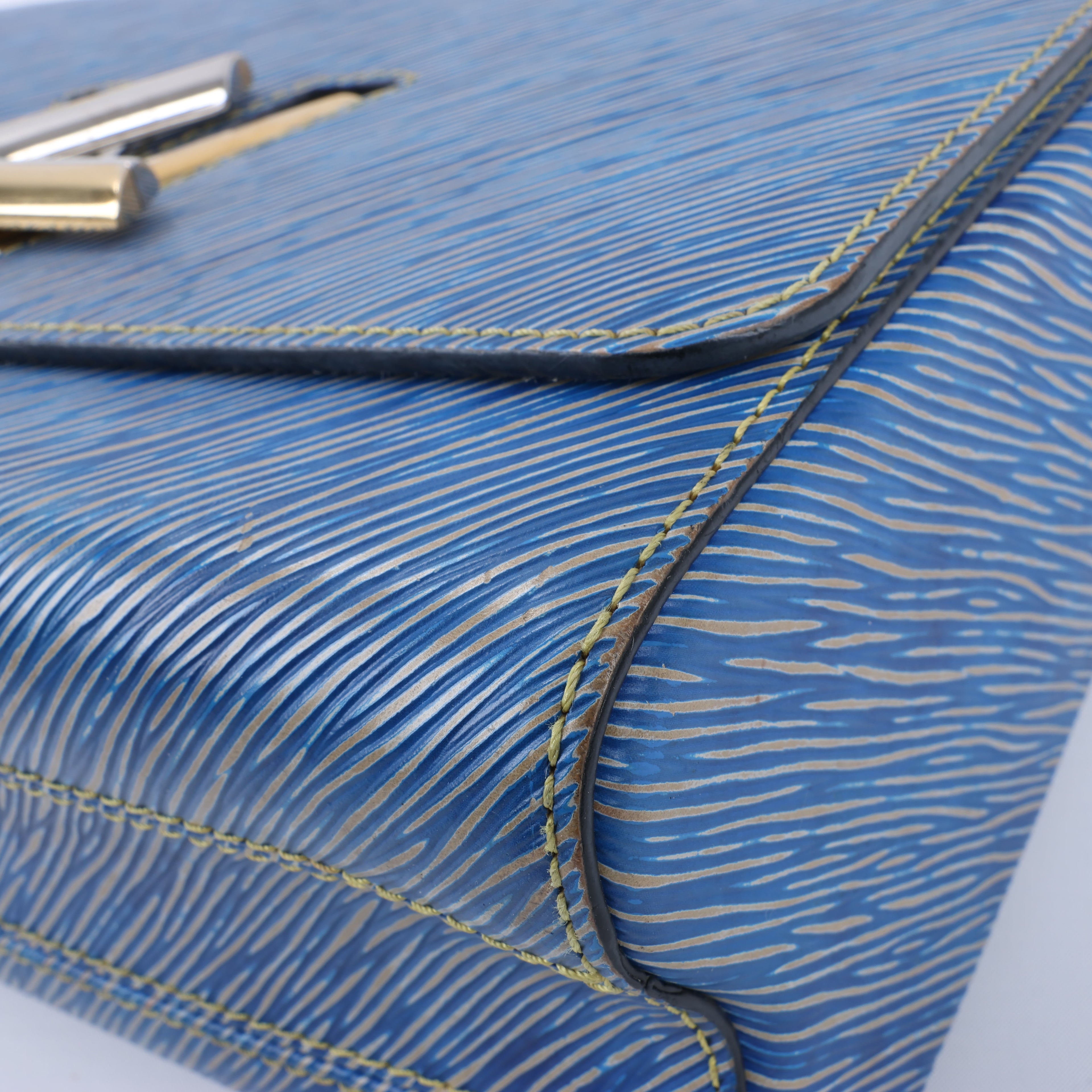 Louis Vuitton Epi Leather Twist Shoulder Bag GM in Denim Blue