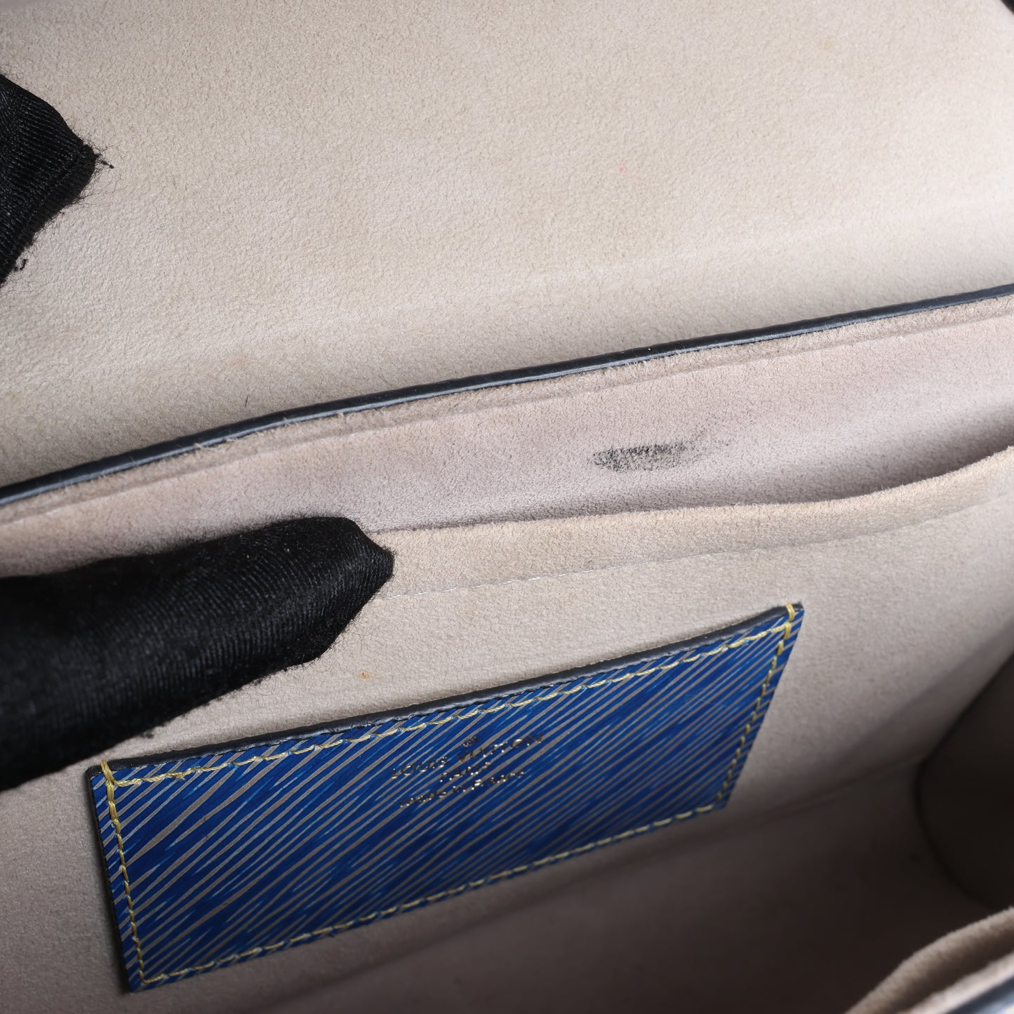 Louis Vuitton Epi Leather Twist Shoulder Bag GM in Denim Blue