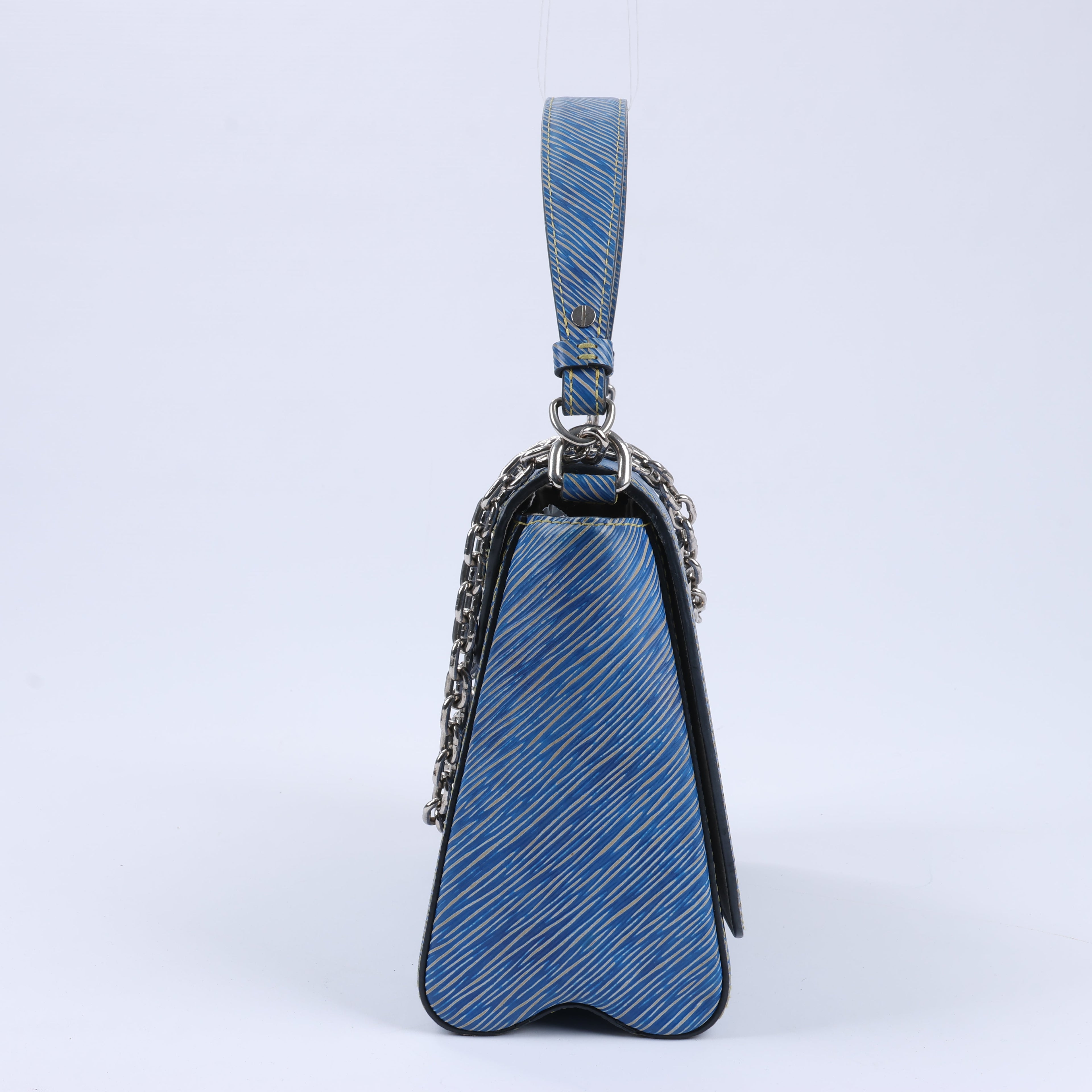 Louis Vuitton Epi Leather Twist Shoulder Bag GM in Denim Blue