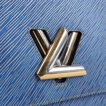 Louis Vuitton Epi Leather Twist Shoulder Bag GM in Denim Blue