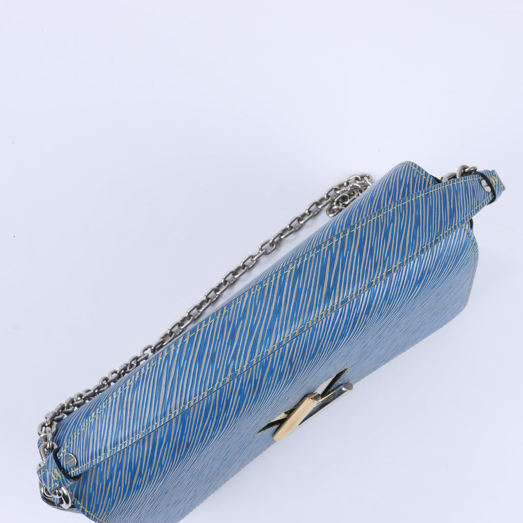 Louis Vuitton Epi Leather Twist Shoulder Bag GM in Denim Blue