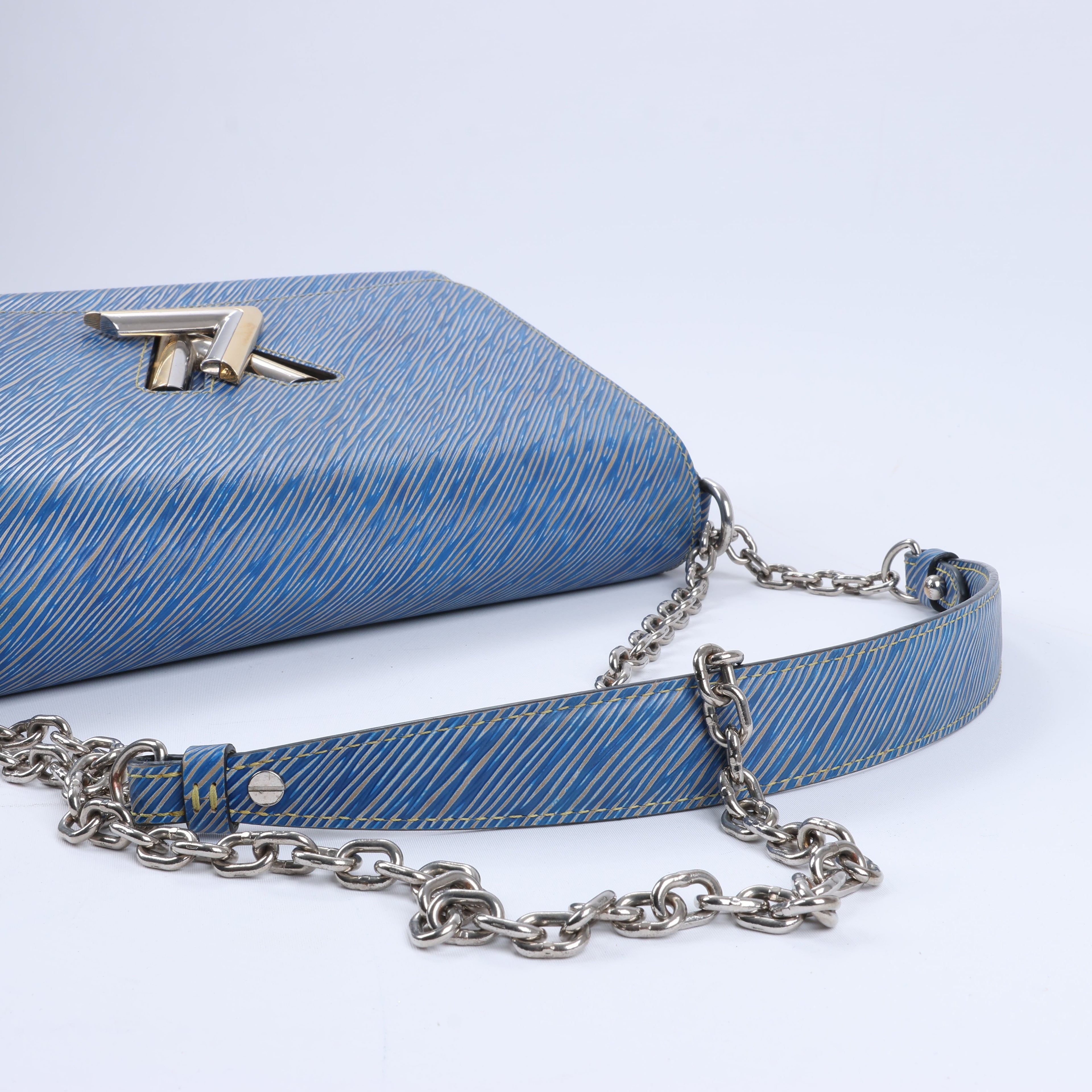 Louis Vuitton Epi Leather Twist Shoulder Bag GM in Denim Blue