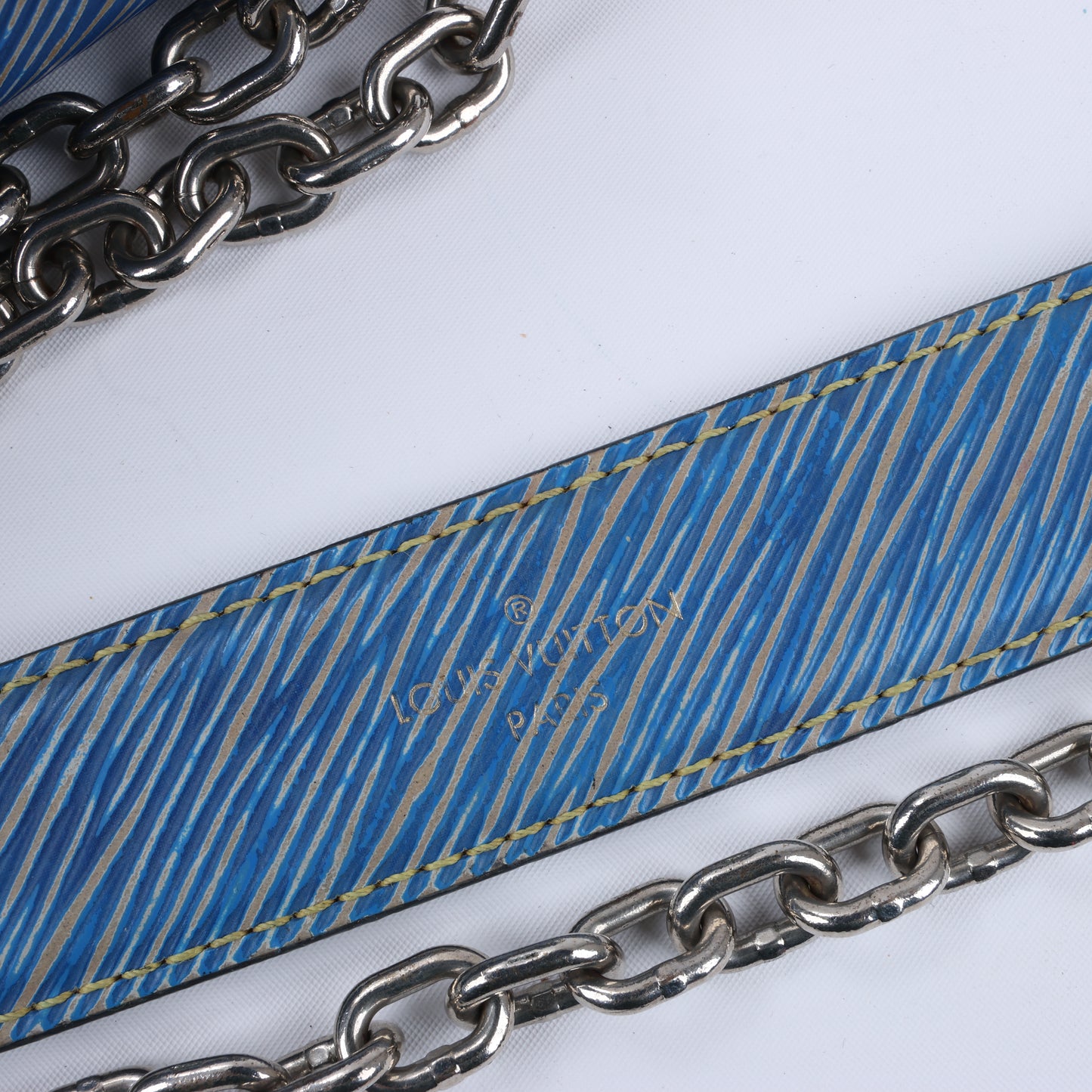 Louis Vuitton Epi Leather Twist Shoulder Bag GM in Denim Blue