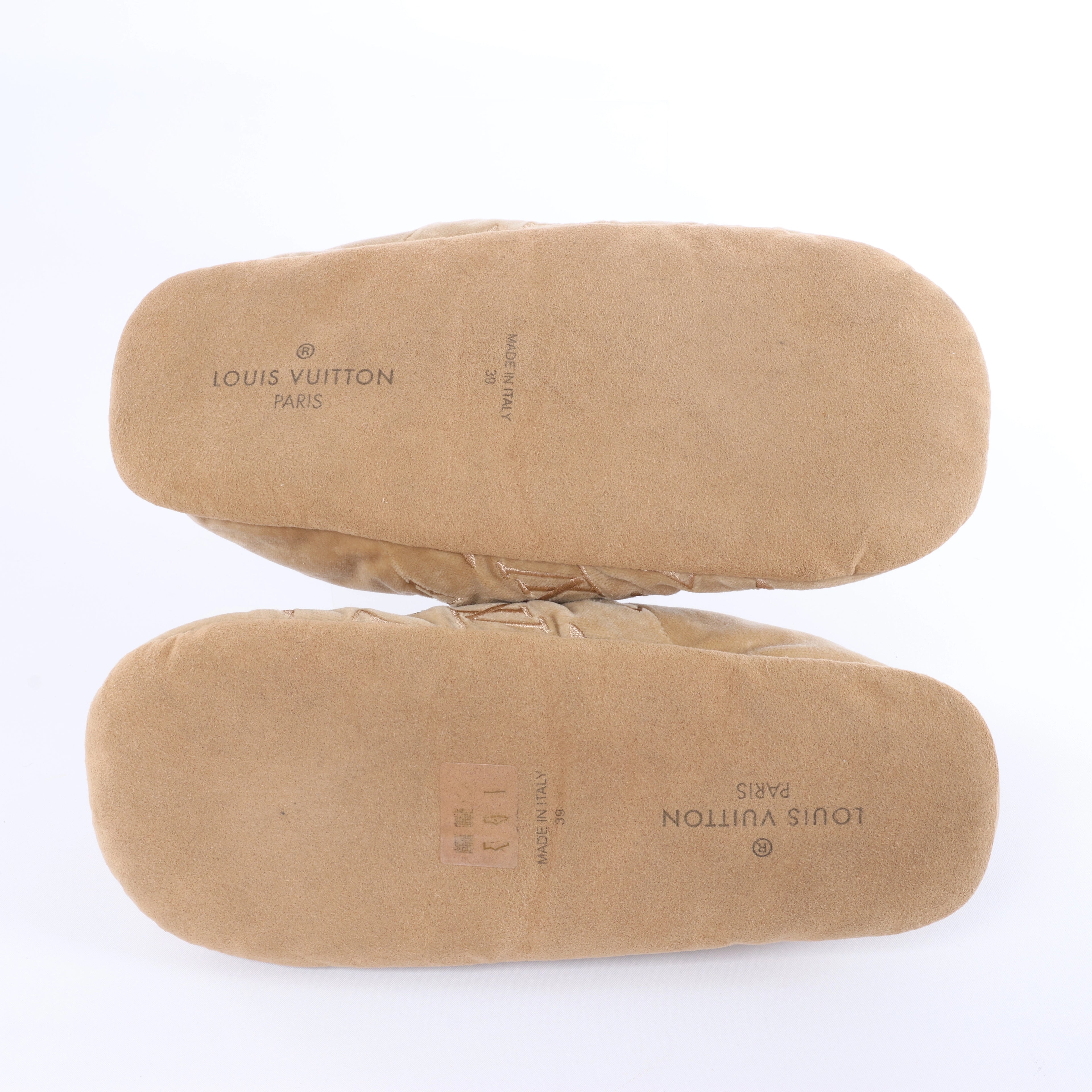 Louis Vuitton Dreamyline Monogram Fabric Slipper in Beige×Pink, Size EU 39