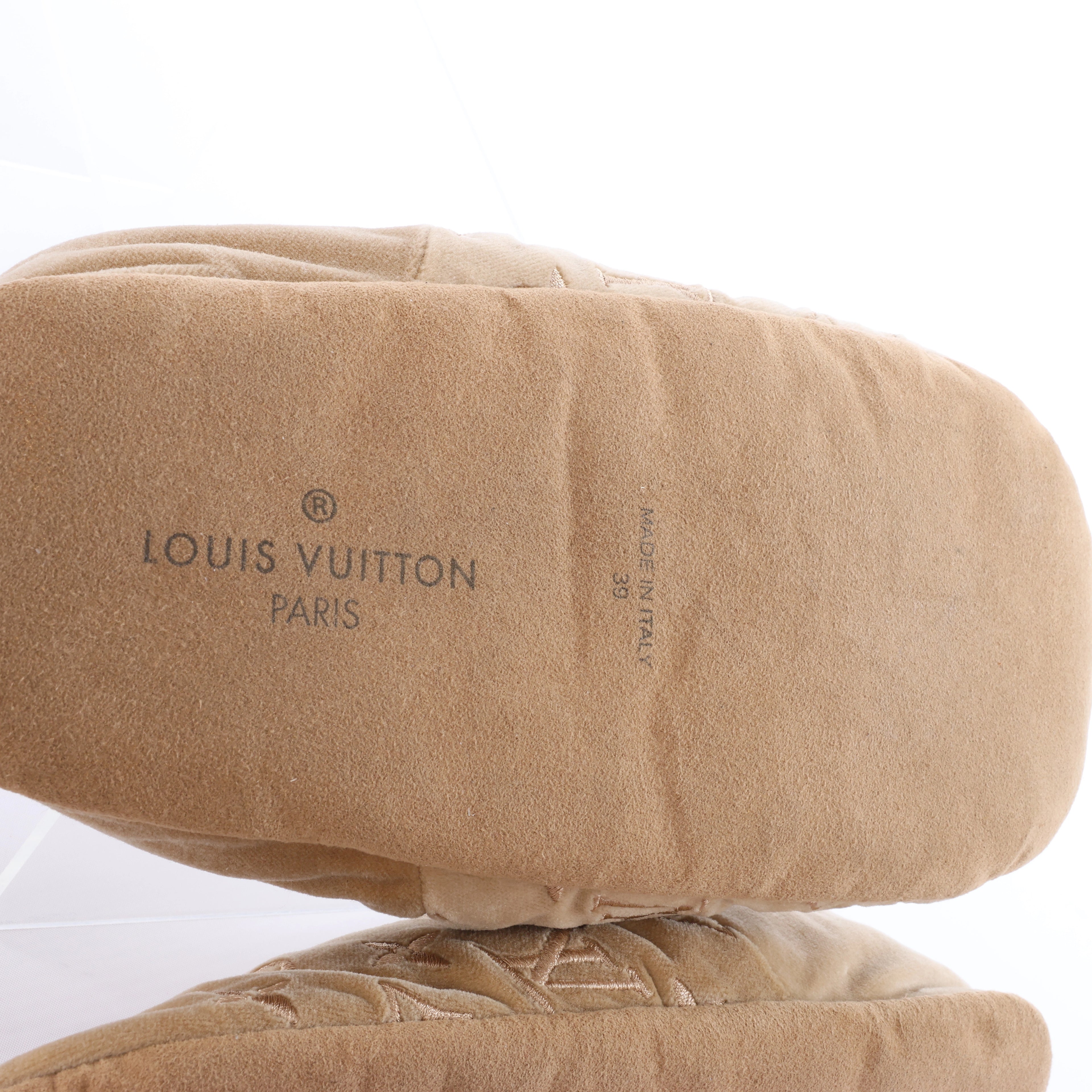 Louis Vuitton Dreamyline Monogram Fabric Slipper in Beige×Pink, Size EU 39