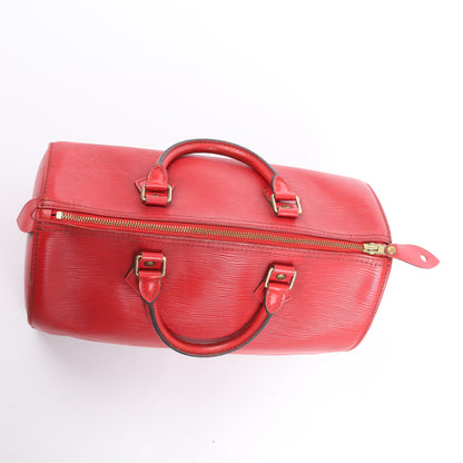 Sac à main Louis Vuitton Speedy 30 en cuir épi rouge M43007
