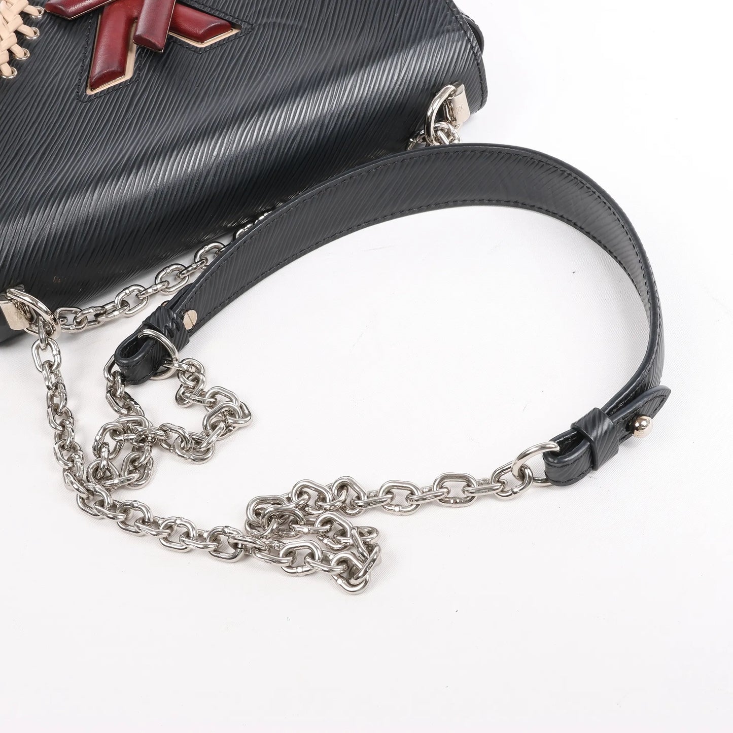 Sac bandoulière Louis Vuitton Twist MM en cuir Epi noir M42449