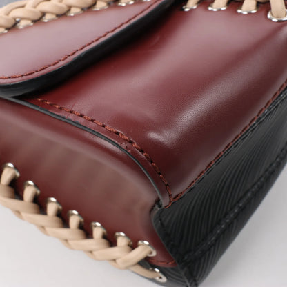 Sac bandoulière Louis Vuitton Twist MM en cuir Epi noir M42449