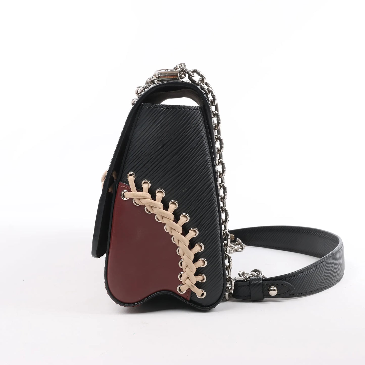 Sac bandoulière Louis Vuitton Twist MM en cuir Epi noir M42449