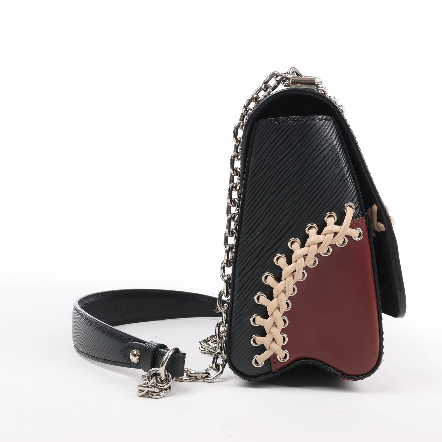 Sac bandoulière Louis Vuitton Twist MM en cuir Epi noir M42449