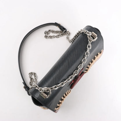 Sac bandoulière Louis Vuitton Twist MM en cuir Epi noir M42449