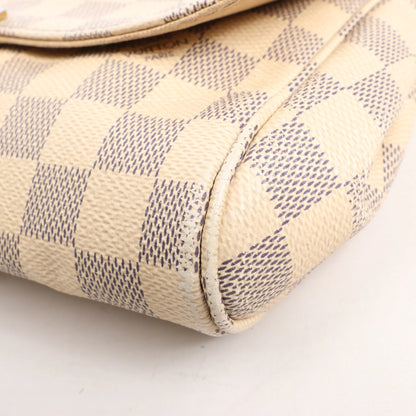 Louis Vuitton Favorite MM Damier Azur Shoulder Bag in Beige N41275