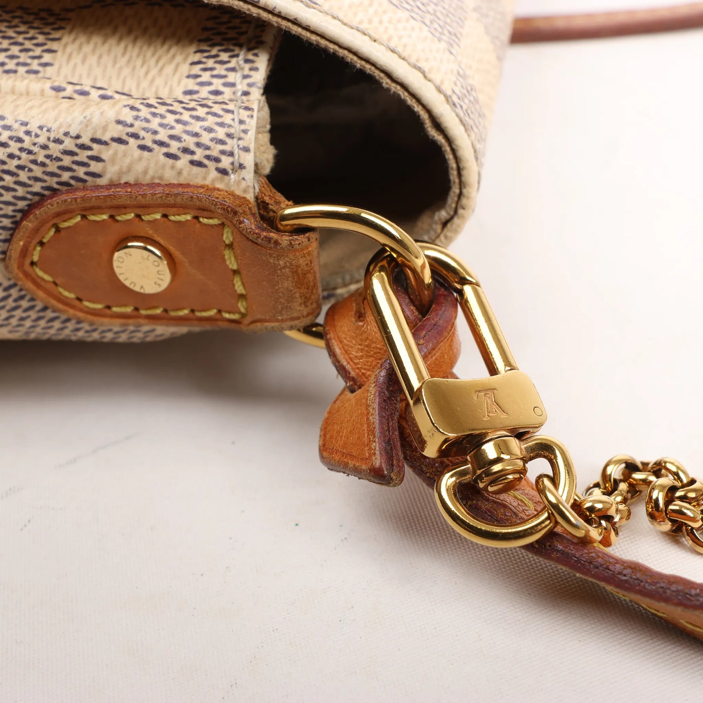 Louis Vuitton Favorite MM Damier Azur Shoulder Bag in Beige N41275