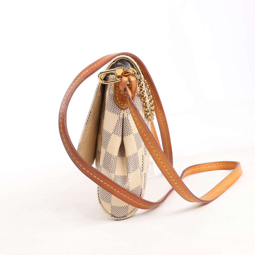 Louis Vuitton Favorite MM Damier Azur Shoulder Bag in Beige N41275