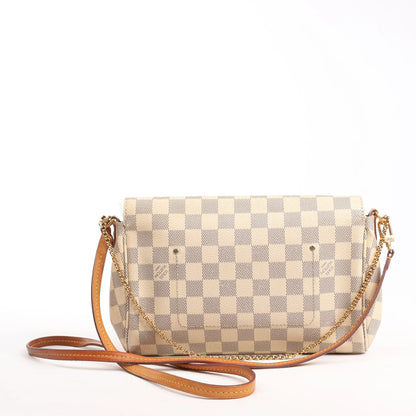 Louis Vuitton Favorite MM Damier Azur Shoulder Bag in Beige N41275