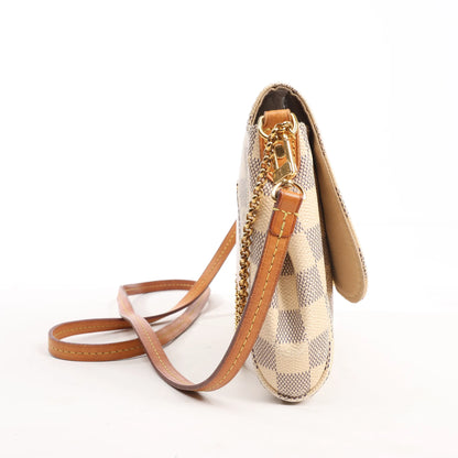 Louis Vuitton Favorite MM Damier Azur Shoulder Bag in Beige N41275