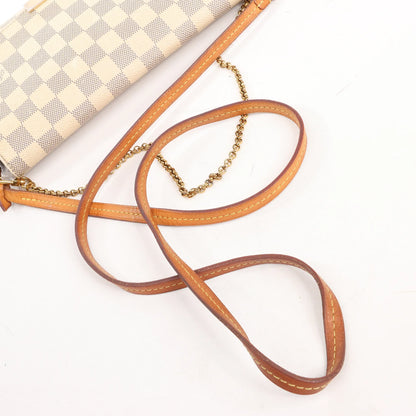 Louis Vuitton Favorite MM Damier Azur Shoulder Bag in Beige N41275