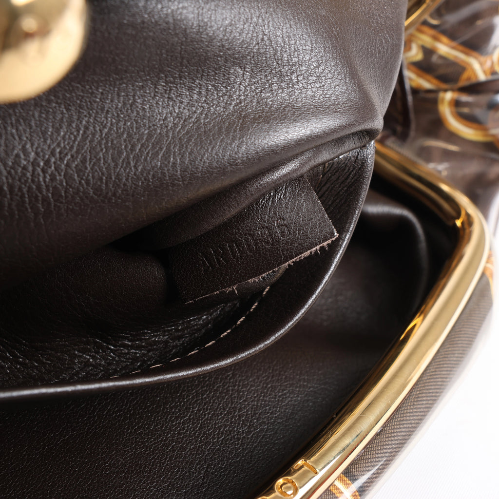 Louis Vuitton Fermoir Monogram Charm Vinyl x Leather Shoulder Bag in Brown M95155