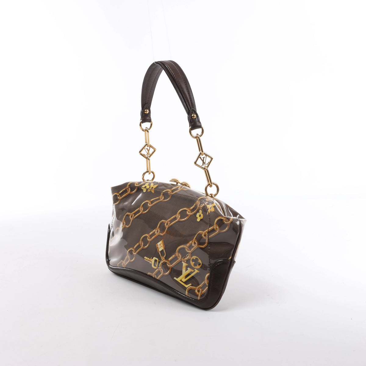 Louis Vuitton Fermoir Monogram Charm Vinyl x Leather Shoulder Bag in Brown M95155