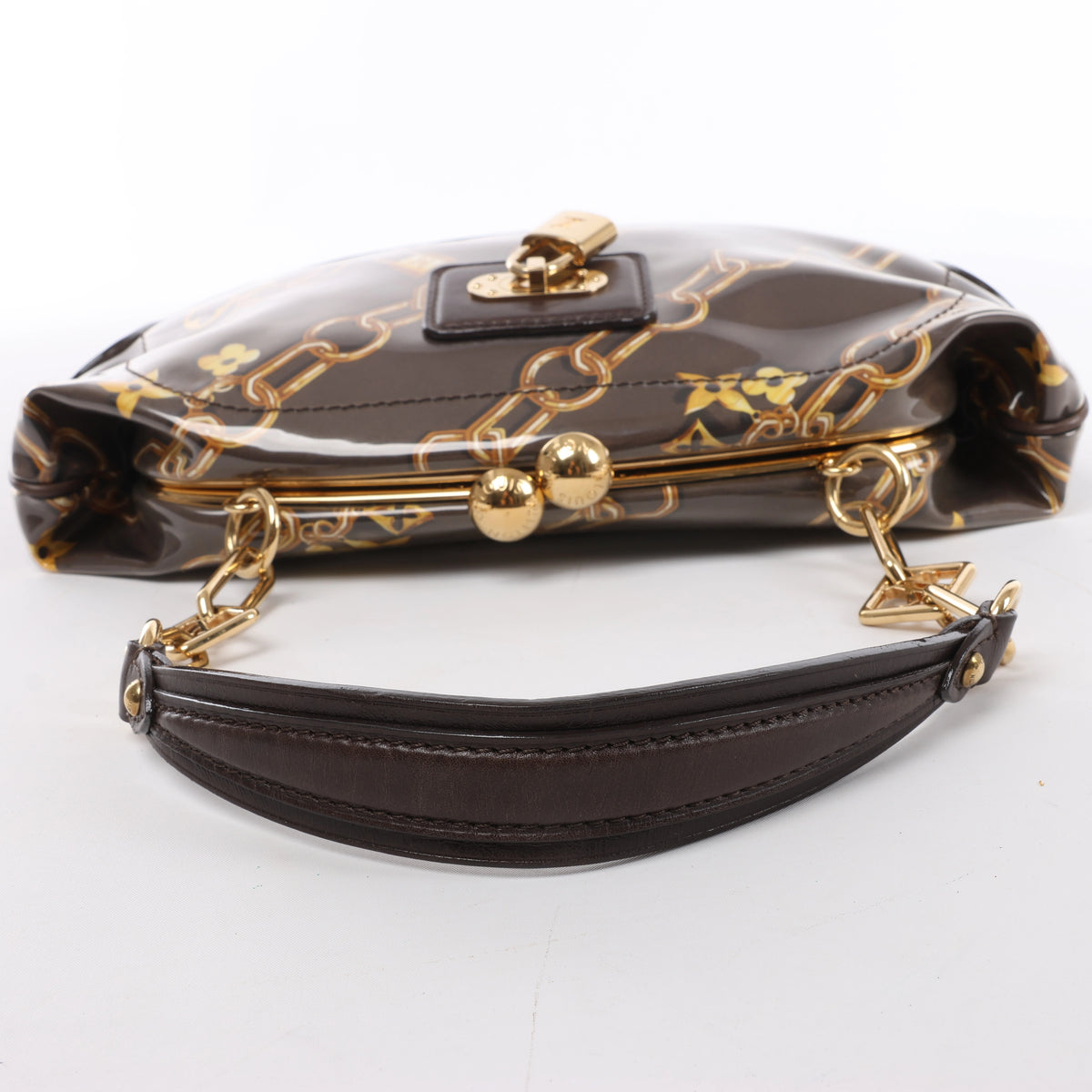 Louis Vuitton Fermoir Monogram Charm Vinyl x Leather Shoulder Bag in Brown M95155