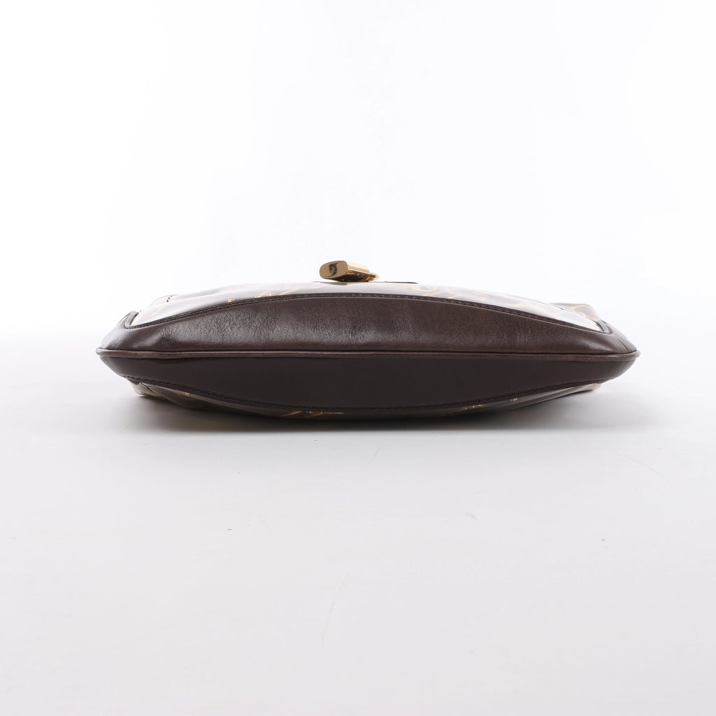 Louis Vuitton Fermoir Monogram Charm Vinyl x Leather Shoulder Bag in Brown M95155