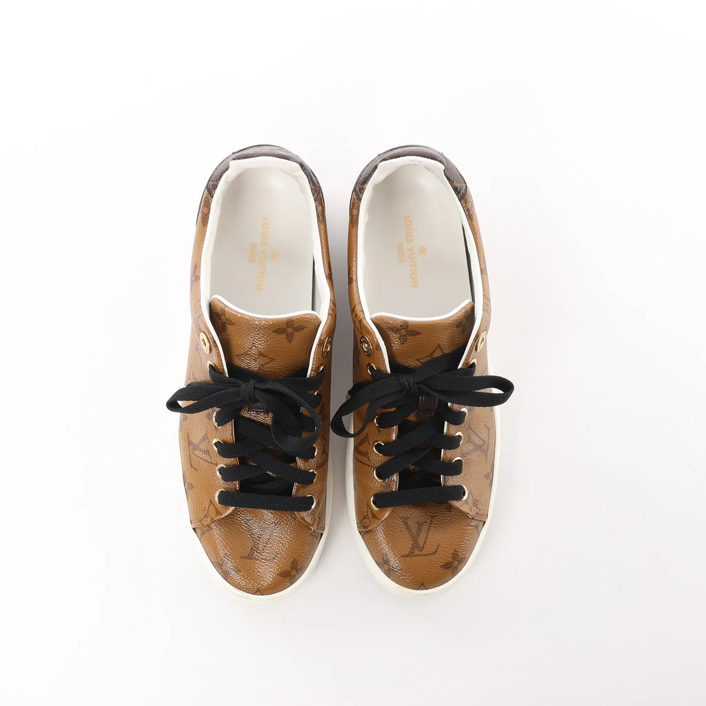 Louis Vuitton Frontrow line 17 years Monogram PVC & Leather Sneakers in Brown MS0147, Size 39 EU