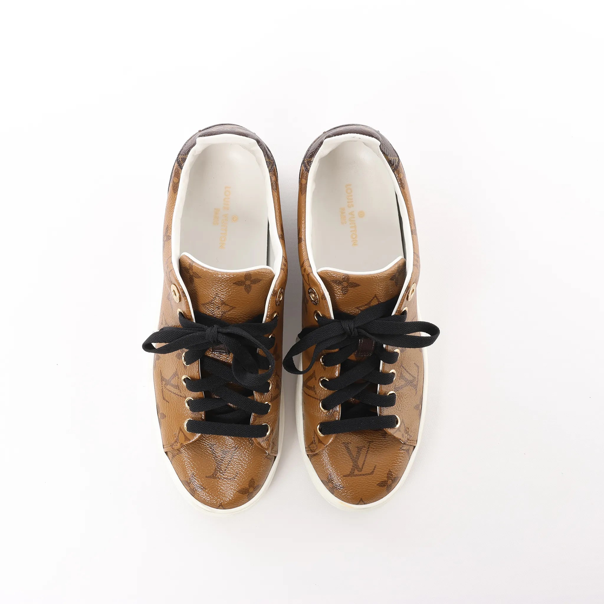 Louis Vuitton Frontrow line 17 years Monogram PVC & Leather Sneakers in Brown MS0147, Size 39 EU
