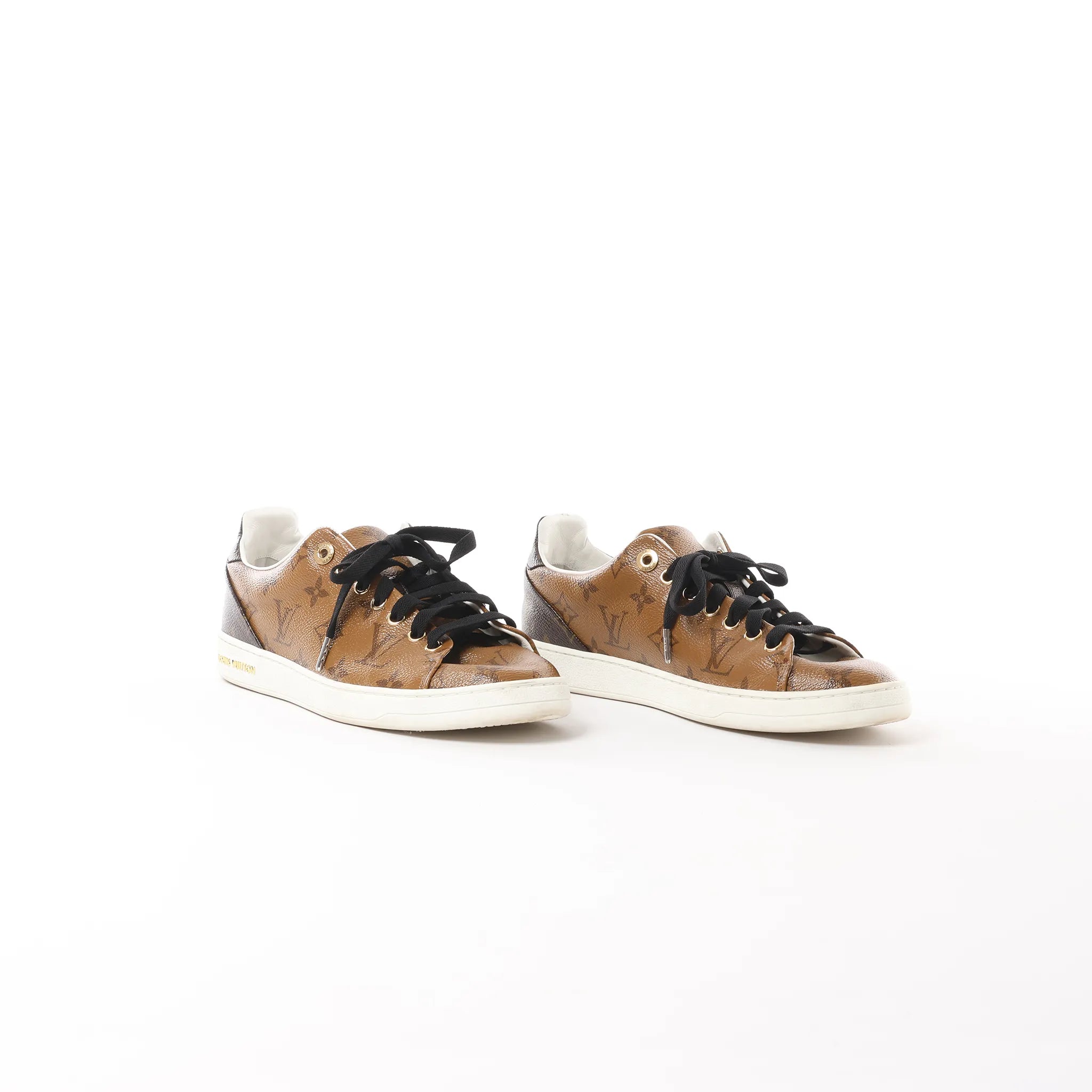 Louis Vuitton Frontrow line 17 years Monogram PVC & Leather Sneakers in Brown MS0147, Size 39 EU