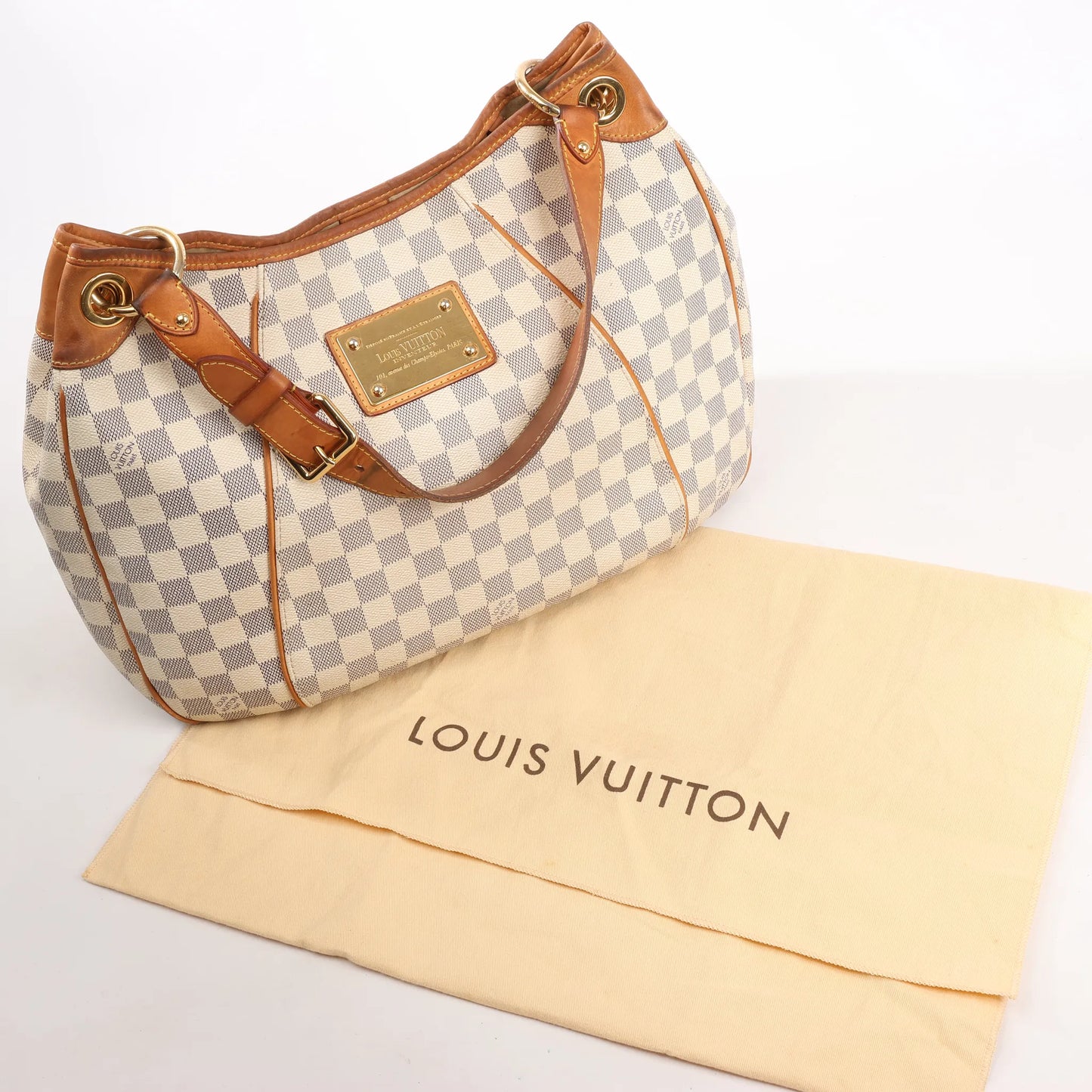 Louis Vuitton Galliera PM Damier Azur Shoulder Bag in Beige N55215