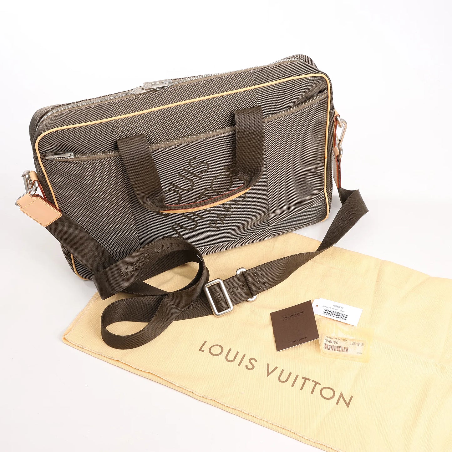 Louis Vuitton Associe GM Damier Geant 2Way Handbag in Khaki N58035