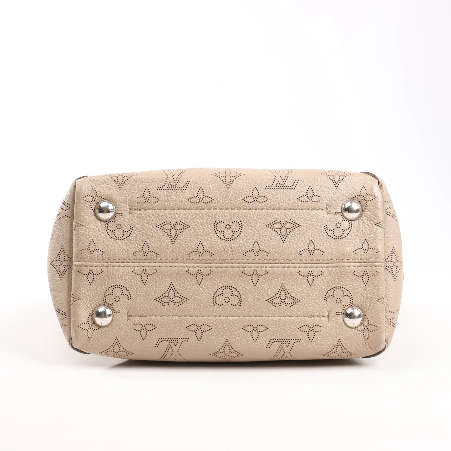 Louis Vuitton Hina Monogram Mahina Leather Shoulder Bag in Beige M54351