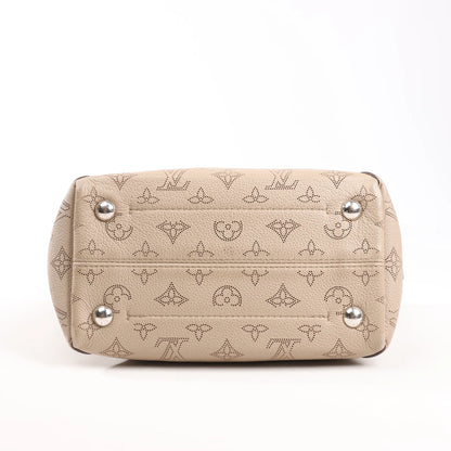 Louis Vuitton Hina Monogram Mahina Leather Shoulder Bag in Beige M54351